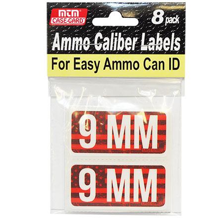 MTM Ammo Caliber Labels 9mm Red 8/ct - Precision Shot Firearms