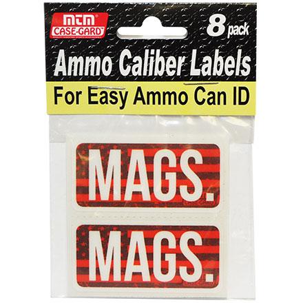 MTM Ammo Caliber Labels MAGS Red 8/ct - Precision Shot Firearms