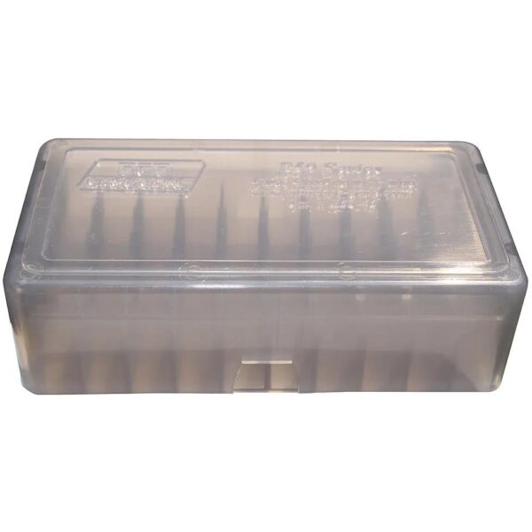 MTM .38/.357 Mag 50-Round Slip Top Handgun Ammo Box Smoke - Precision Shot Firearms