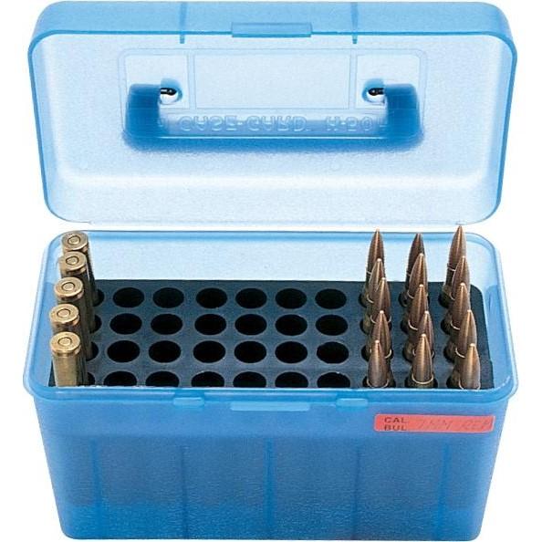 MTM Deluxe H-50 Series Rifle Ammo Box Clear Blue - Precision Shot Firearms