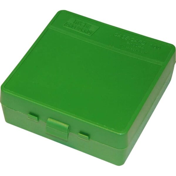 MTM Ammo Box for .41/.44 Mag/.45 LC 100 Rounds Green - Precision Shot Firearms