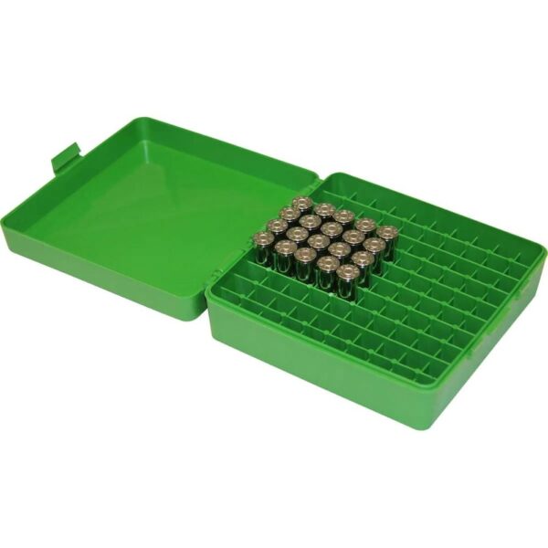 MTM Ammo Box for .41/.44 Mag/.45 LC 100 Rounds Green - Precision Shot Firearms