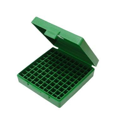 MTM 100rd Flip Top Ammunition Box for 9mm Luger 380 Auto Green - Precision Shot Firearms