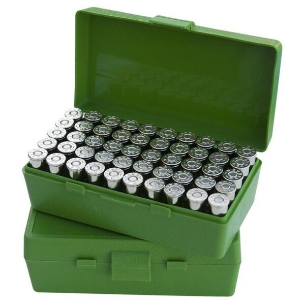 MTM Case Guard P-50 Series Handgun Ammo Box .38/.357 50 Rounds Green - Precision Shot Firearms