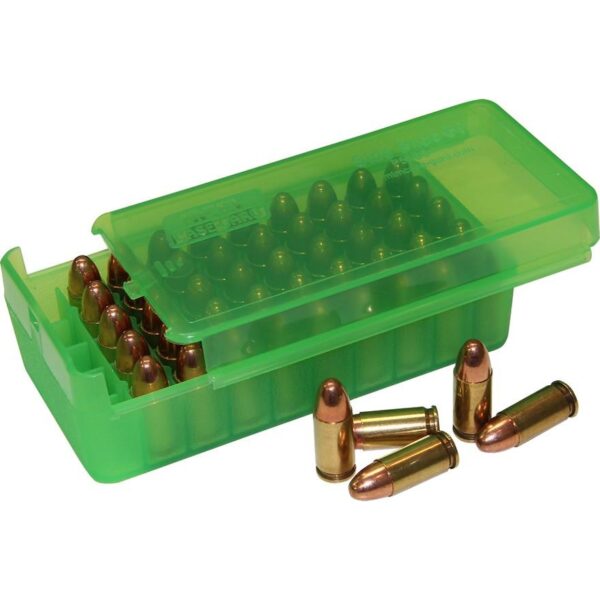 MTM Side Slide Handgun Ammo Box 45 ACP Clear Green - Precision Shot Firearms