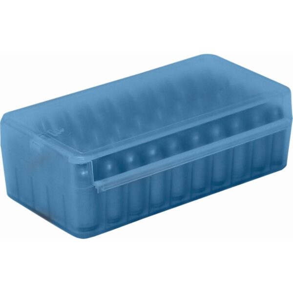 MTM Side Slide Handgun Ammo Box 9mm Luger Clear Blue - Precision Shot Firearms