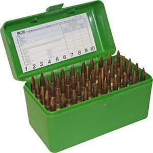 MTM Case-Gard R-50 Series Rifle Ammo Box .375 Rem UM .375 Wby Mag 50 Rounds Green - Precision Shot Firearms