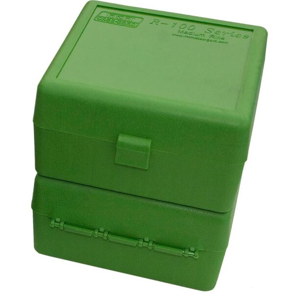 MTM Case Guard RS100 Series Small Rifle Ammo Box 100 Rounds Green - Precision Shot Firearms
