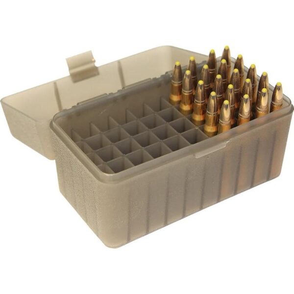 MTM Flip-Top Ammo Box 223/204 Ruger/6x47 50 Rounds Clear Smoke - Precision Shot Firearms