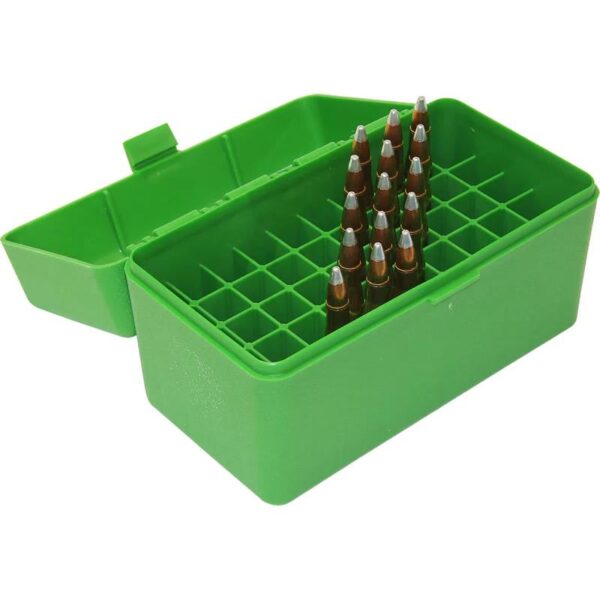 MTM Case-Gard R-50 Series (RS-50) Rifle Ammo Box for Select Cartridge Sizes Green - Precision Shot Firearms