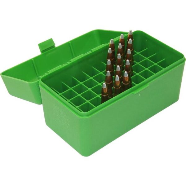 MTM Case-Gard R-50 Series Rifle Ammo Box .223/.270 WSSM/.460/.500 S&W 50 Rounds Green - Precision Shot Firearms