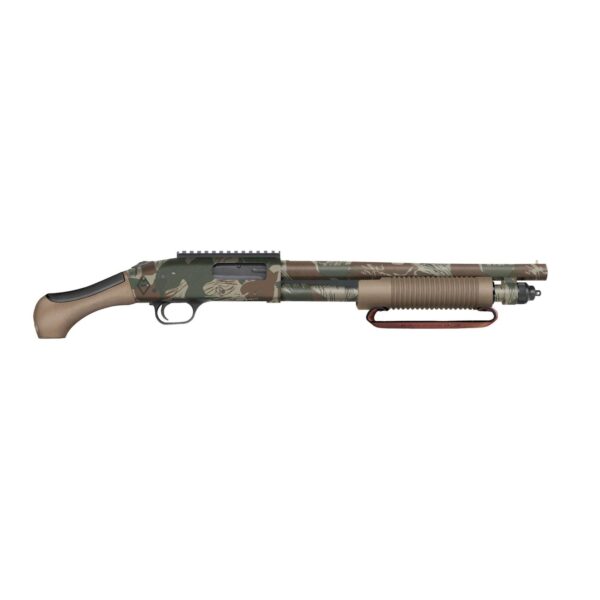 Mossberg 590 Bliksem Shotgun 12ga 3" Chamber 5rd Capacity14.375" Barrel 5rd Rhodesian Camo w/FDE Grip & Handguard - Precision Shot Firearms