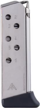 Mec-Gar Handgun Magazine Walther PPK .380 ACP Carbon Steel Tube Nickel 6 rds - Precision Shot Firearms