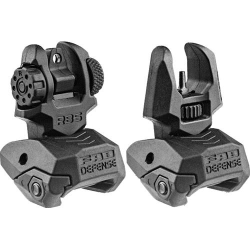 Fab Defense AR Flip-up Sights Front and Rear Black - Precision Shot Firearms