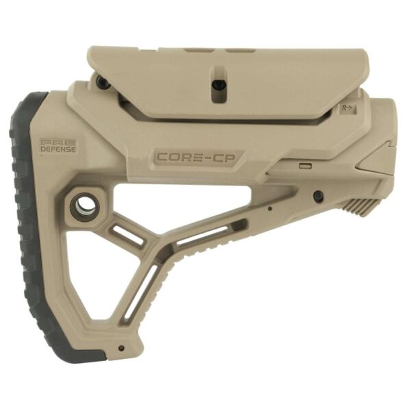 Fab Defense GL-CORE CP Buttstock with Adjustable Cheek-Rest for Milspec and Commercial Tubes FDE - Precision Shot Firearms
