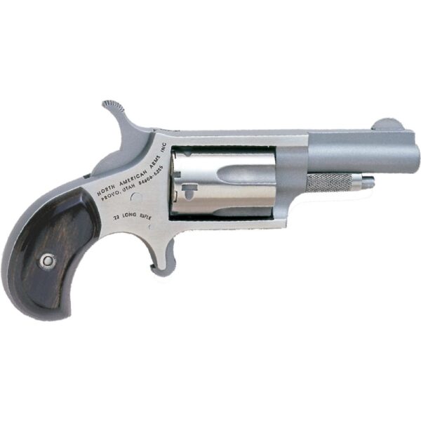 NAA 22LLR Mini Revolver Handgun .22 LR 5rd Capacity 1.625" Barrel Silver with Wood Grip - Precision Shot Firearms
