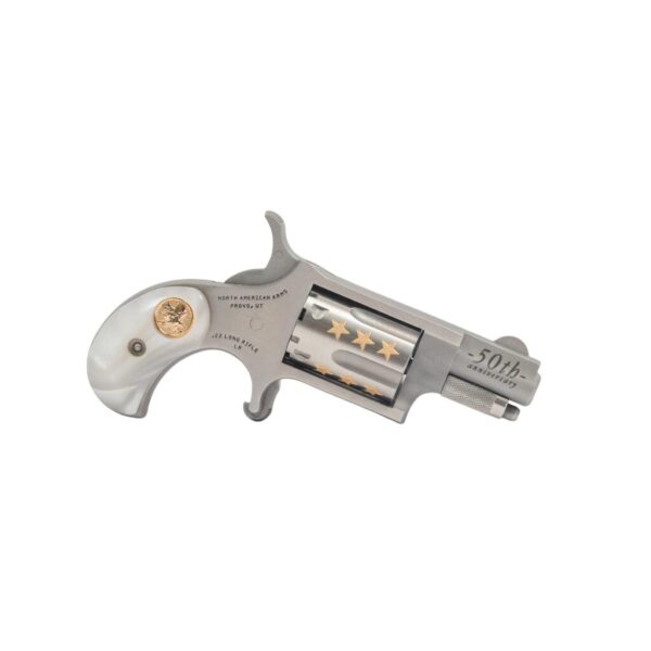 North American Arms 50th Anniversary Belt Buckle 22 LR 5rd Capacity 1.125" Barrel Faux Pearl Grip - Precision Shot Firearms