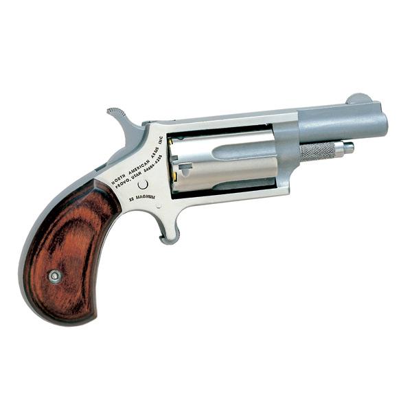 NAA 22MC Handgun .22 Mag 5rd Capacity 1.625" Barrel Silver with Wood Grips - Precision Shot Firearms