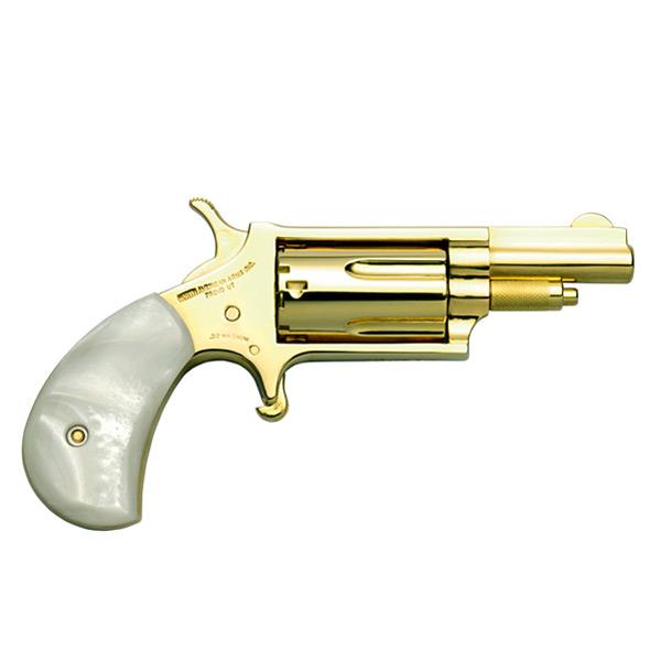 NAA Gold Plated .22 Magnum Handgun .22 Mag 5rd Capacity 1.625" Barrel Gold with Pearl Grips - Precision Shot Firearms