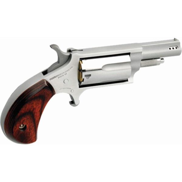NAA 22M Ported Handgun .22 Mag 5rd Capacity 1.625" Barrel Silver with Wood Grip - Precision Shot Firearms