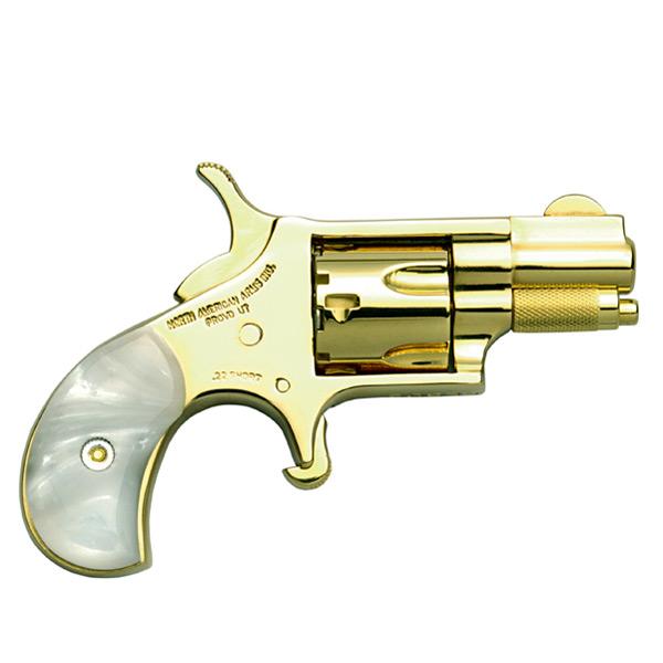 NAA Gold Plated .22 S Handgun .22 S 5rd Capacity 1.13" Barrel Gold with Pearl Grips - Precision Shot Firearms