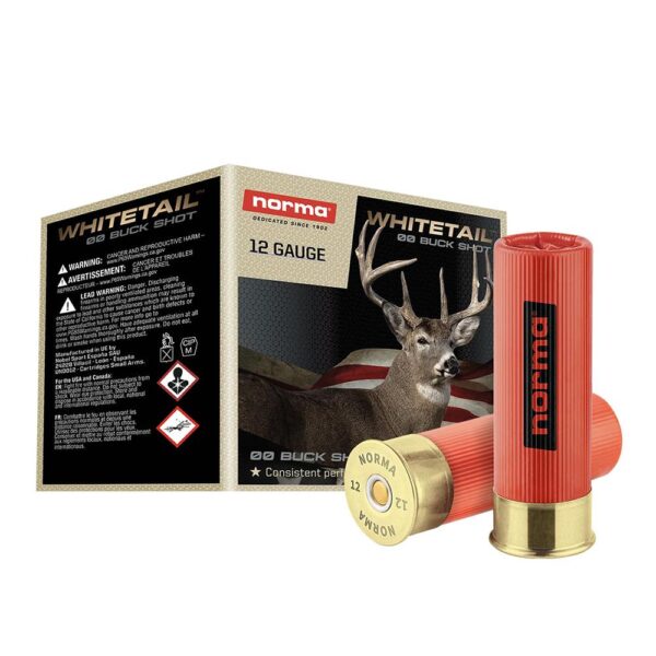 Norma WHITETAIL Shotshells 12ga 2-3/4" 9 Pellet 1345 fps #00 25/ct - Precision Shot Firearms