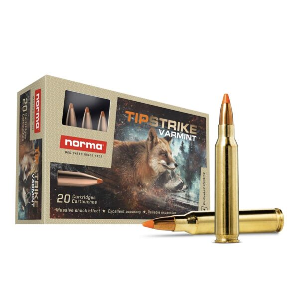 Norma TipStrike Rifle Ammunition .223 Rem 55gr PT 3215 fps 20/ct - Precision Shot Firearms