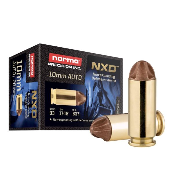 Norma NXD Handgun Ammunition 10mm Auto 93gr NXD 1748 fps 20/ct - Precision Shot Firearms