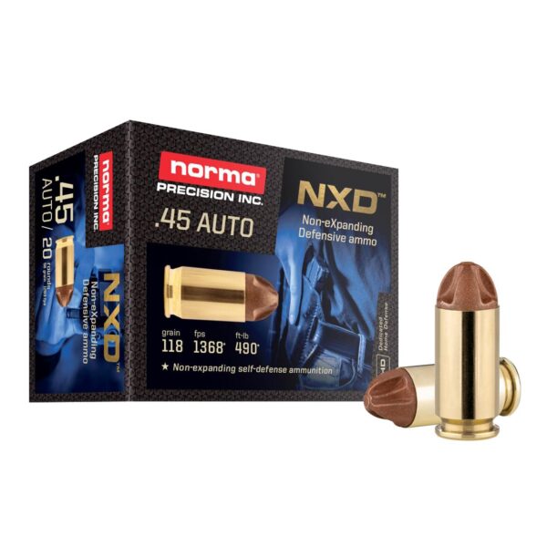 Norma NXD Handgun Ammunition .45 Auto 118gr NXD 1368 fps 20/ct - Precision Shot Firearms
