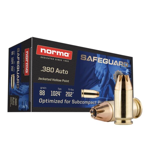 Norma Safeguard Handgun Ammunition .380 Auto 88gr JHP 1024 fps 50/ct - Precision Shot Firearms