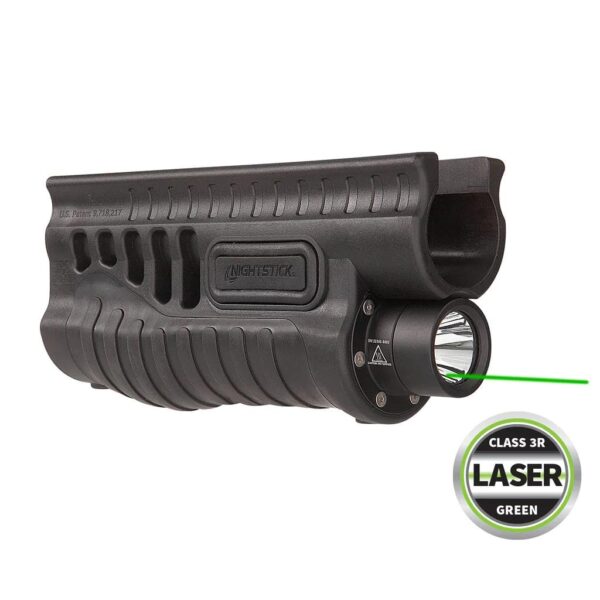 Nightstick Shotgun Forend Light with Green Laser Black for Remington 870/TAC-14 - Precision Shot Firearms