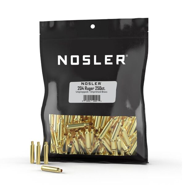 Nosler Unprimed Unprepped Brass Rifle Cartridge Cases .204 Ruger 250/ct (BULK) - Precision Shot Firearms