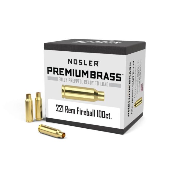 Nosler Unprimed Brass Rifle Cartridge Cases 100/ct .221 Fireball - Precision Shot Firearms
