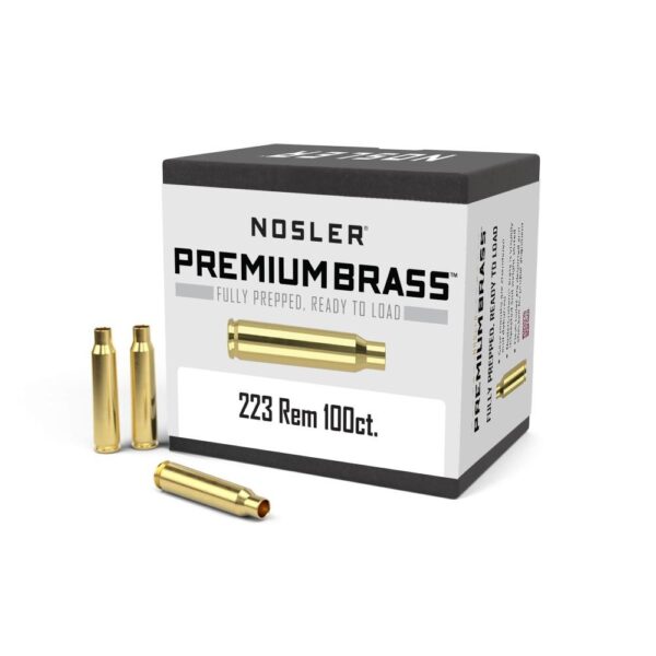 Nosler Unprimed Brass Rifle Cartridge Cases 100/ct .223 Rem - Precision Shot Firearms