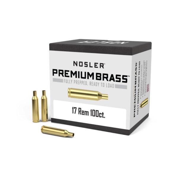 Nosler Unprimed Brass Rifle Cartridge Cases 100/ct .17 Rem - Precision Shot Firearms