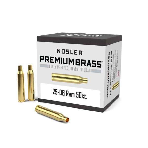 Nosler Unprimed Brass Rifle Cartridge Cases 50/ct .25-06 Rem - Precision Shot Firearms