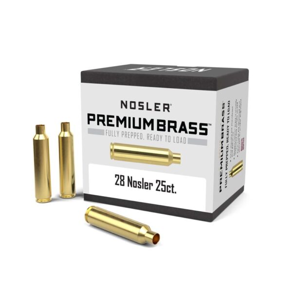 Nosler Unprimed Brass Rifle Cartridge Cases .28 Nosler 25/Box - Precision Shot Firearms
