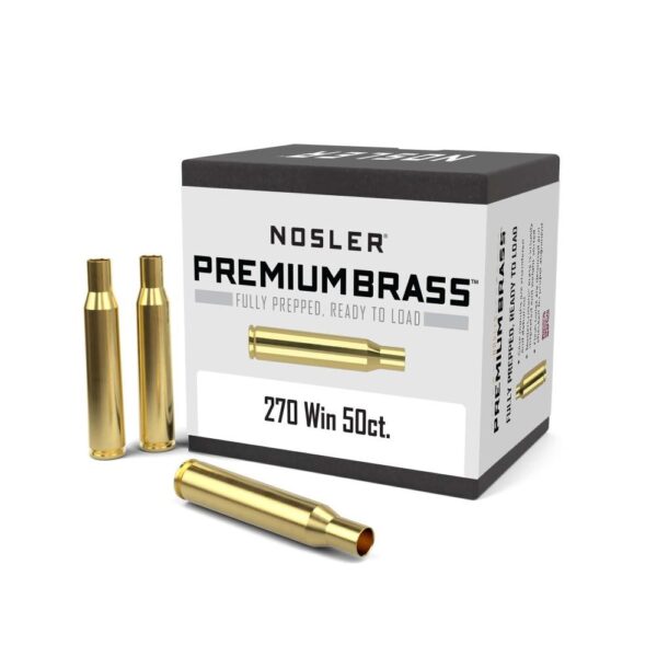 Nosler Unprimed Brass Rifle Cartridge Cases 50/ct .270 Win - Precision Shot Firearms