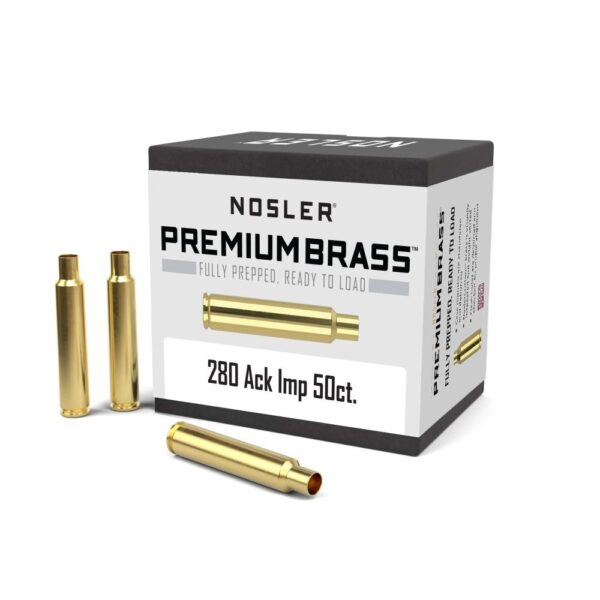 Nosler Unprimed Brass Rifle Cartridge Cases 50/ct .280 Ackley Improved - Precision Shot Firearms
