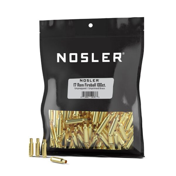 Nosler Unprimed Unprepped Brass Rifle Cartridge Cases .17 Rem Fireball NOS HS 100/ct (BULK) - Precision Shot Firearms