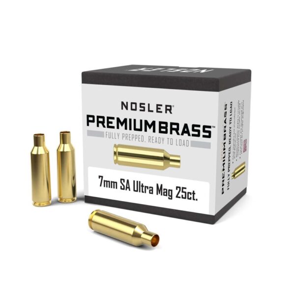 Nosler Unprimed Brass Rifle Cartridge Cases 25/ct 7mm SAUM - Precision Shot Firearms