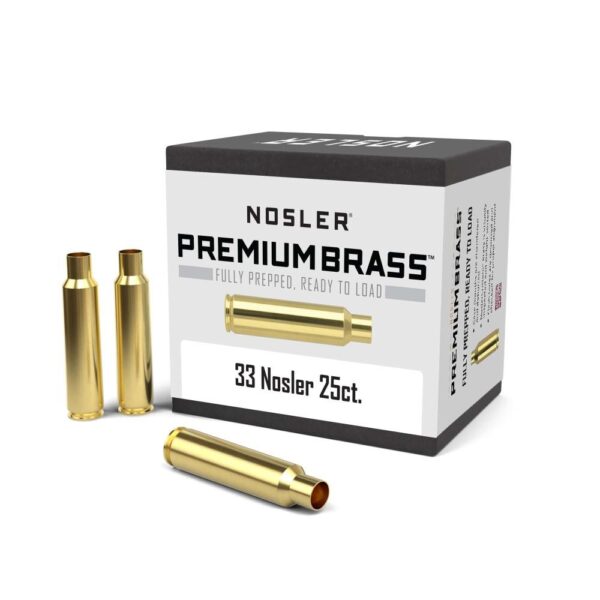 Nosler Unprimed Brass Rifle Cartridge Cases 25/ct .33 Nosler - Precision Shot Firearms