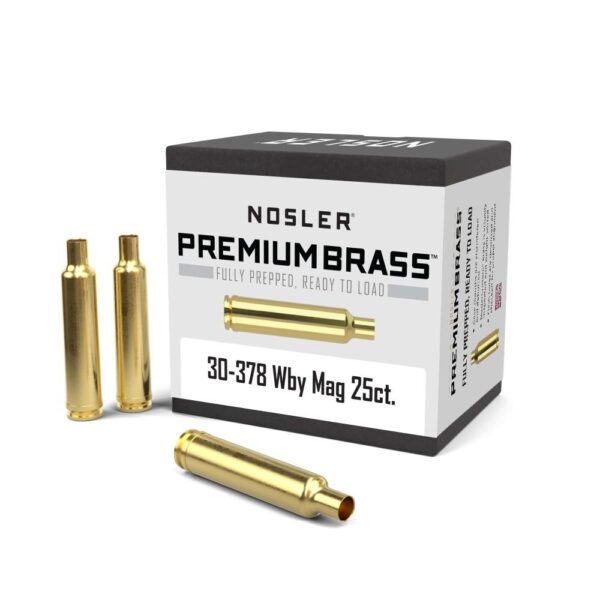 Nosler Unprimed Brass Rifle Cartridge Cases 25/ct .30-378 Wby Mag - Precision Shot Firearms