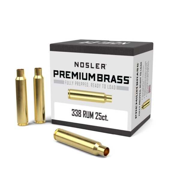 Nosler Unprimed Brass Rifle Cartridge Cases 25/ct .338 RUM - Precision Shot Firearms