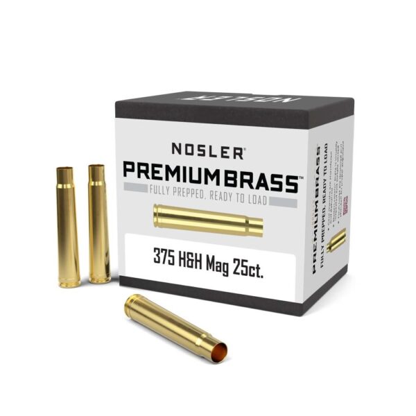 Nosler Unprimed Brass Rifle Cartridge Cases .375 H&H 25/ct - Precision Shot Firearms
