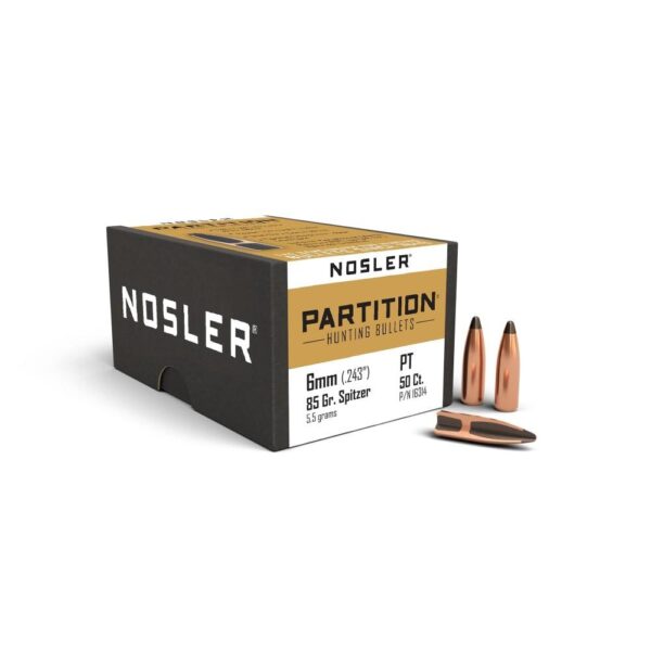 Nosler Partition Bullets 6mm .243" 85 gr SPT 50/ct - Precision Shot Firearms