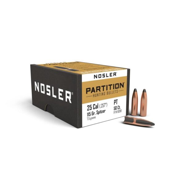 Nosler Partition Bullets .25 cal .257" 115 gr SPT 50/ct - Precision Shot Firearms