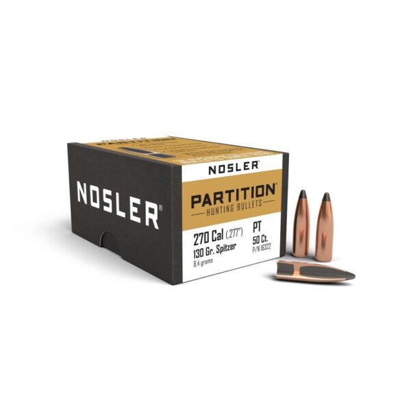 Nosler Partition Bullets .270 cal .277" 130 gr SPT 50/ct - Precision Shot Firearms