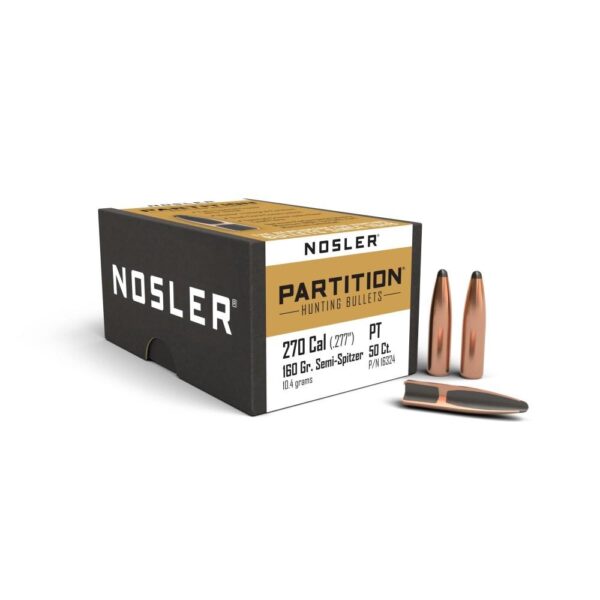 Nosler Partition Bullets .270 cal .277" 160 gr SEMI-SPT 50/ct - Precision Shot Firearms