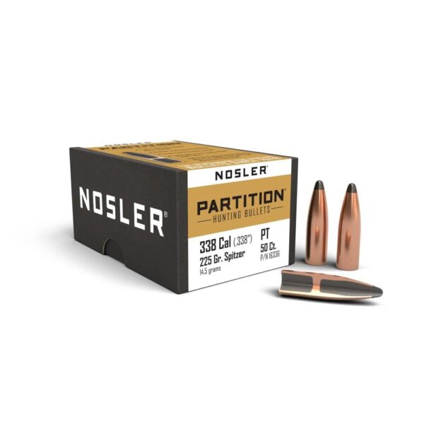 Nosler Partition Bullets .338 cal .338" 225 gr SPT 50/ct - Precision Shot Firearms